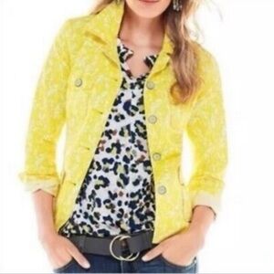 CAbi Yellow and White Utility Jacket 5160